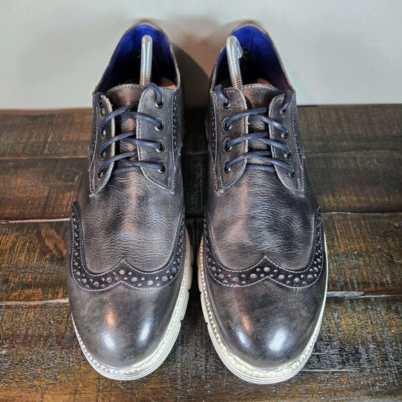 NEW BED STU Cayuga II Mens Size 9 Oxford Sneakers Organic Leather Gray White main image 10